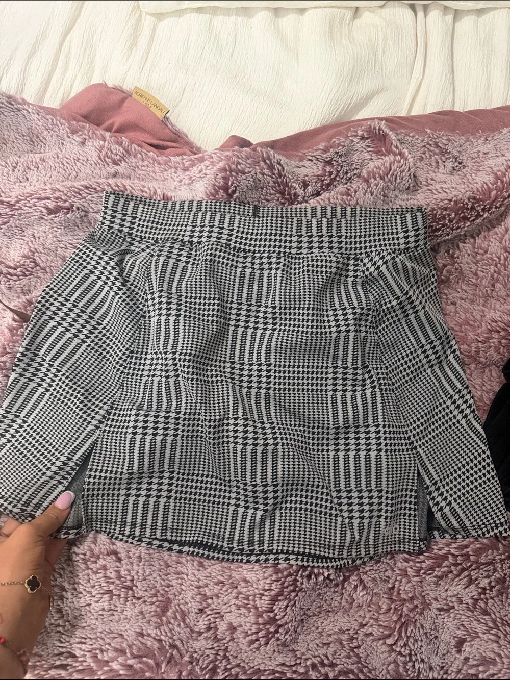 ALO Black & White Plaid Women's Skirt